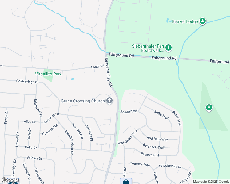 map of restaurants, bars, coffee shops, grocery stores, and more near 1618 Beaver Valley Road in Beavercreek
