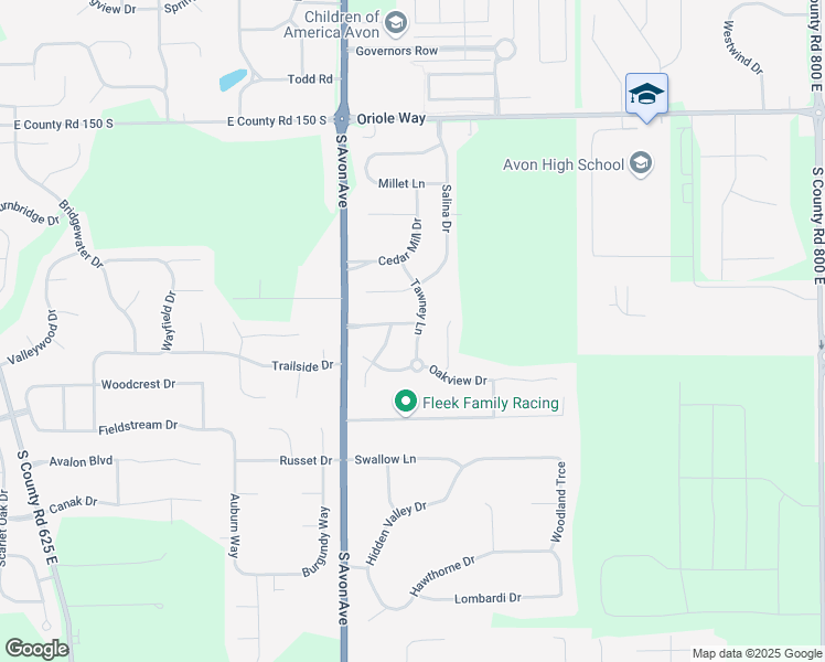 map of restaurants, bars, coffee shops, grocery stores, and more near 1934 Tawney Lane in Avon