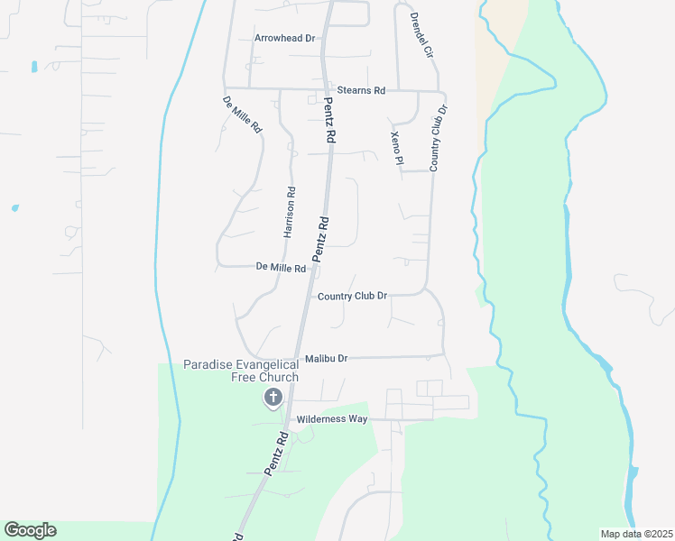 map of restaurants, bars, coffee shops, grocery stores, and more near 1934 Hillpark Lane in Paradise