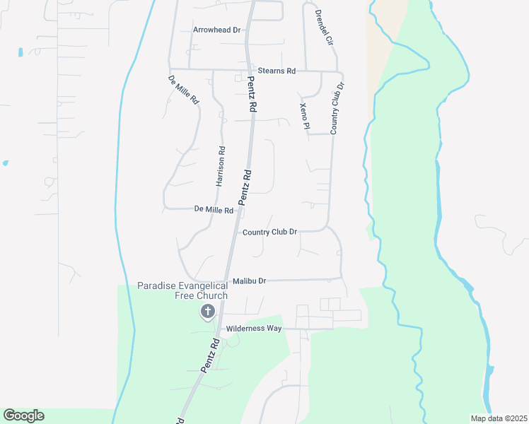map of restaurants, bars, coffee shops, grocery stores, and more near 1936 Hillpark Lane in Paradise