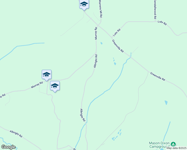 map of restaurants, bars, coffee shops, grocery stores, and more near 177 Albright Road in Meyersdale