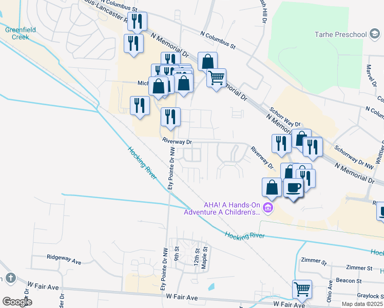 map of restaurants, bars, coffee shops, grocery stores, and more near 2043 Farmview Drive in Lancaster