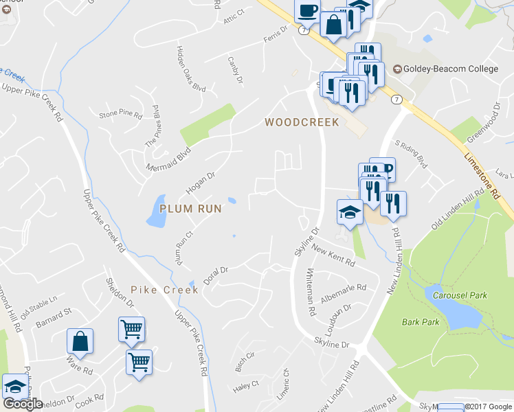 map of restaurants, bars, coffee shops, grocery stores, and more near 3542 3 Little Bakers Blvd in Wilmington
