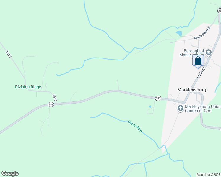 map of restaurants, bars, coffee shops, grocery stores, and more near 434 Bruceton Road in Markleysburg