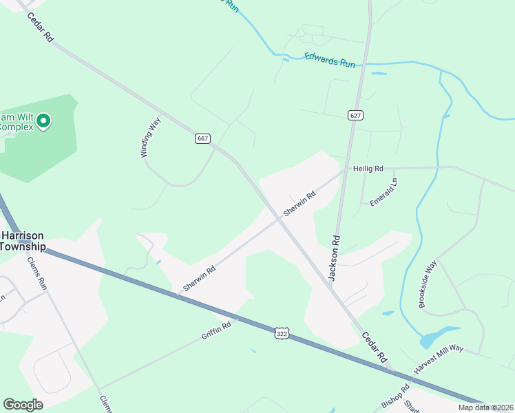 map of restaurants, bars, coffee shops, grocery stores, and more near 209 Cedar Road in Harrison Township