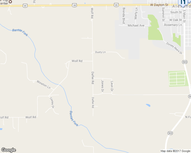 map of restaurants, bars, coffee shops, grocery stores, and more near 1120 Dafler Road in West Alexandria