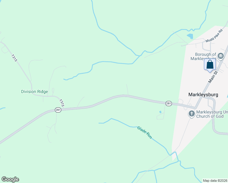 map of restaurants, bars, coffee shops, grocery stores, and more near 434 Bruceton Road in Markleysburg