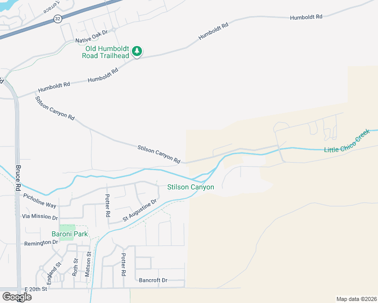 map of restaurants, bars, coffee shops, grocery stores, and more near 330 Stilson Canyon Road in Chico