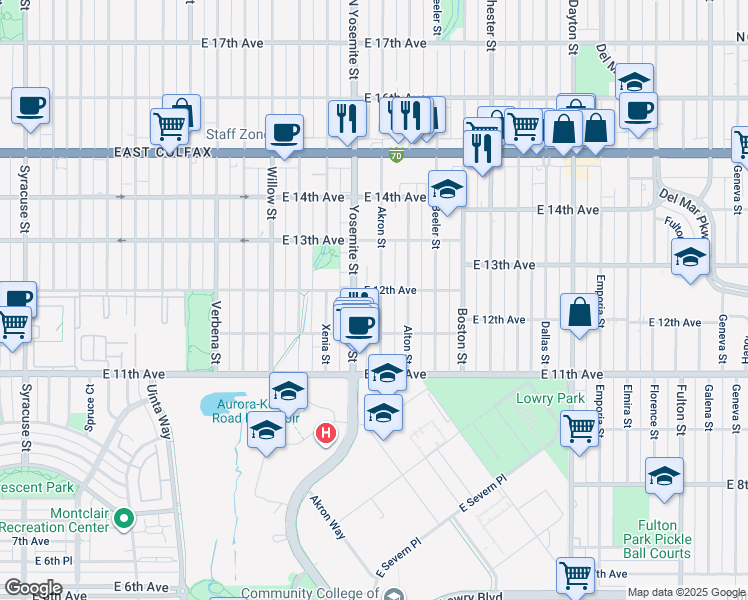 map of restaurants, bars, coffee shops, grocery stores, and more near in 