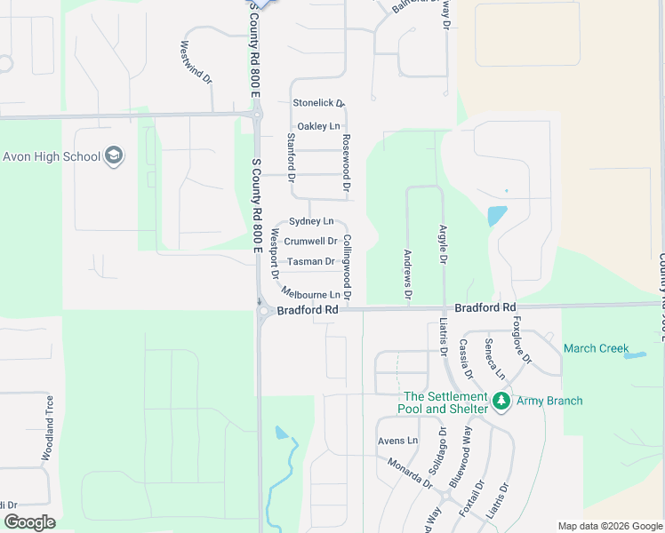 map of restaurants, bars, coffee shops, grocery stores, and more near 8193 Tasman Drive in Avon