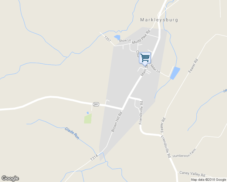 map of restaurants, bars, coffee shops, grocery stores, and more near 128 Speer St in Markleysburg