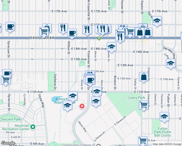map of restaurants, bars, coffee shops, grocery stores, and more near in 