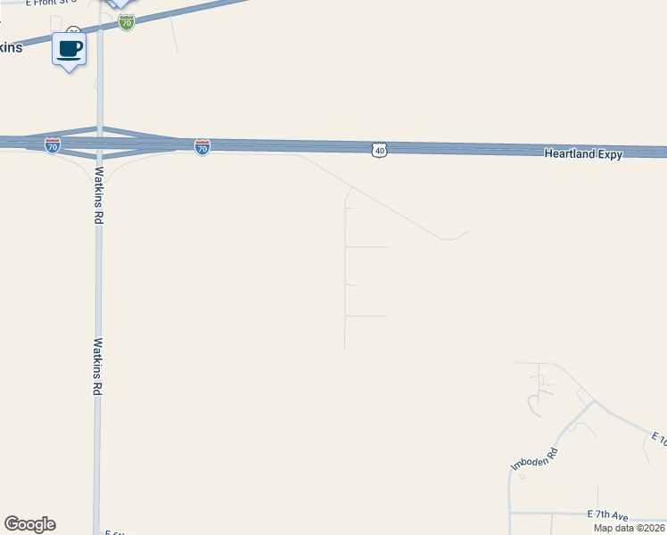 map of restaurants, bars, coffee shops, grocery stores, and more near 1283 Eclipse Street in Watkins