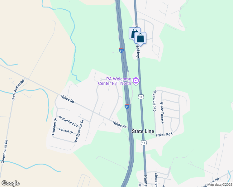 map of restaurants, bars, coffee shops, grocery stores, and more near 14872 Sherwood Drive in Greencastle