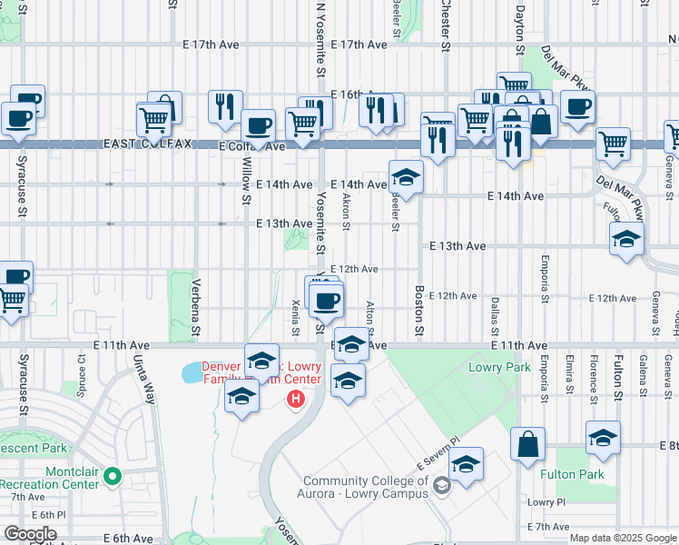 map of restaurants, bars, coffee shops, grocery stores, and more near in 