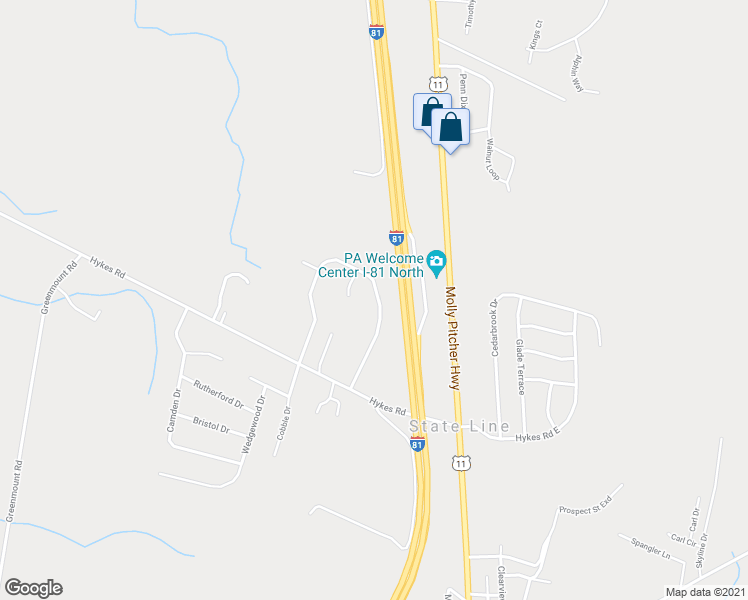 map of restaurants, bars, coffee shops, grocery stores, and more near 14864 Sherwood Drive in Greencastle
