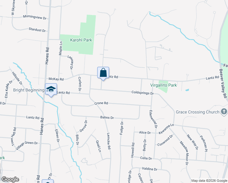 map of restaurants, bars, coffee shops, grocery stores, and more near 2740 Crone Road in Dayton