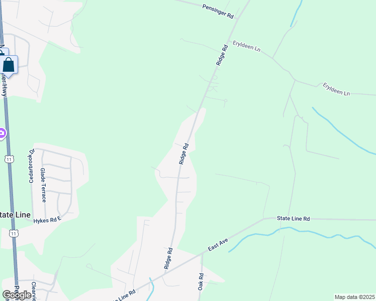 map of restaurants, bars, coffee shops, grocery stores, and more near 15112 Ridge Road in Waynesboro