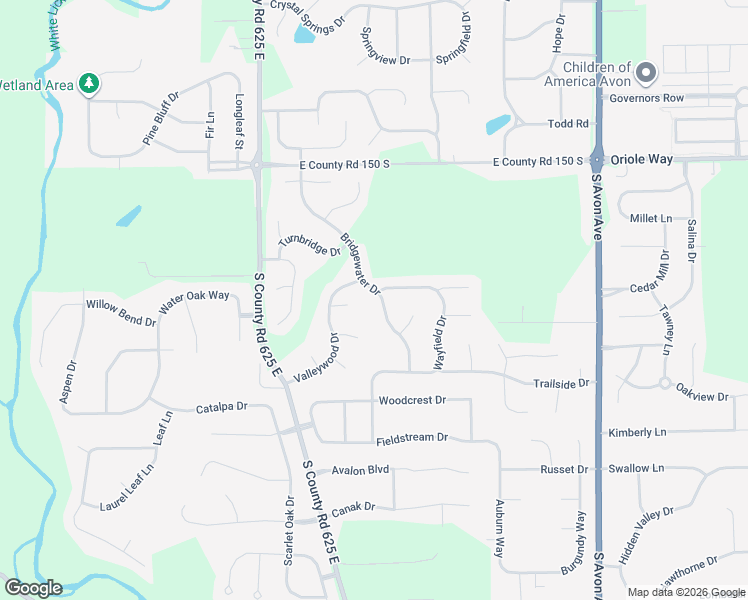 map of restaurants, bars, coffee shops, grocery stores, and more near 1771 Bridgewater Drive in Avon