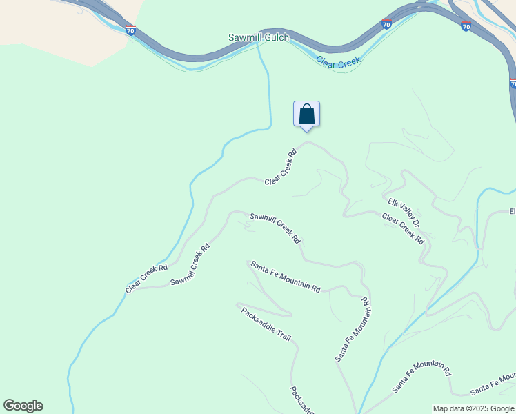 map of restaurants, bars, coffee shops, grocery stores, and more near 599 Sawmill Creek Road in Evergreen