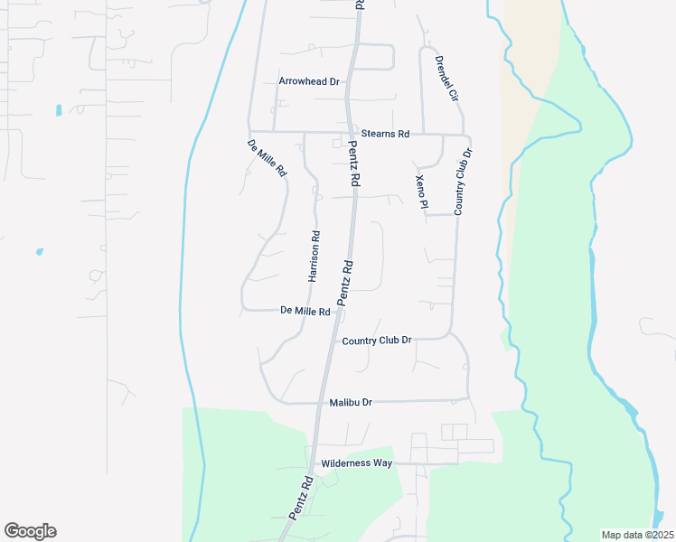 map of restaurants, bars, coffee shops, grocery stores, and more near 5375 Pentz Road in Paradise