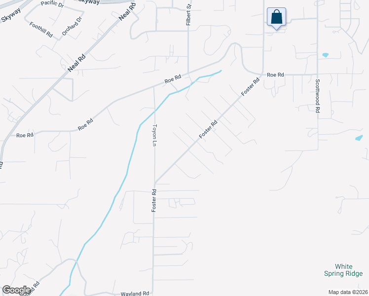 map of restaurants, bars, coffee shops, grocery stores, and more near 5133 Foster Road in Paradise