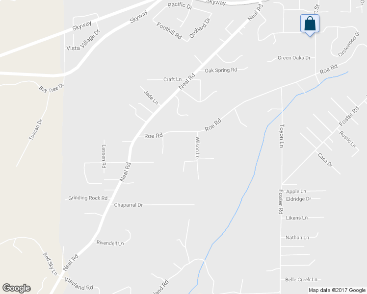 map of restaurants, bars, coffee shops, grocery stores, and more near 5623 Wilson Lane in Paradise