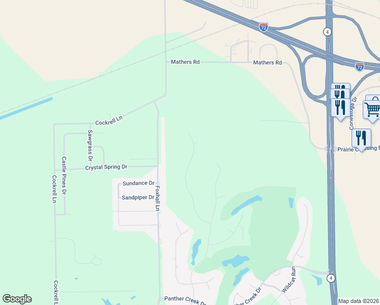 map of restaurants, bars, coffee shops, grocery stores, and more near 4301-4699 Turtle Bay in Springfield