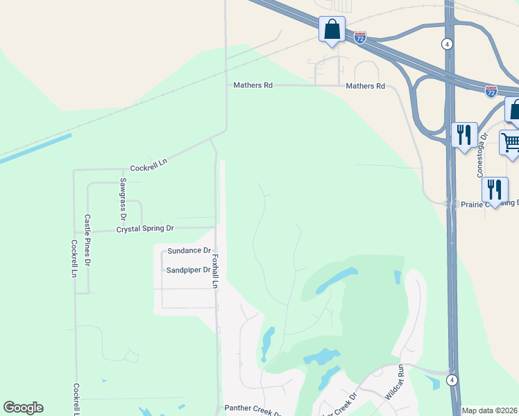 map of restaurants, bars, coffee shops, grocery stores, and more near 4301-4699 Turtle Bay in Springfield