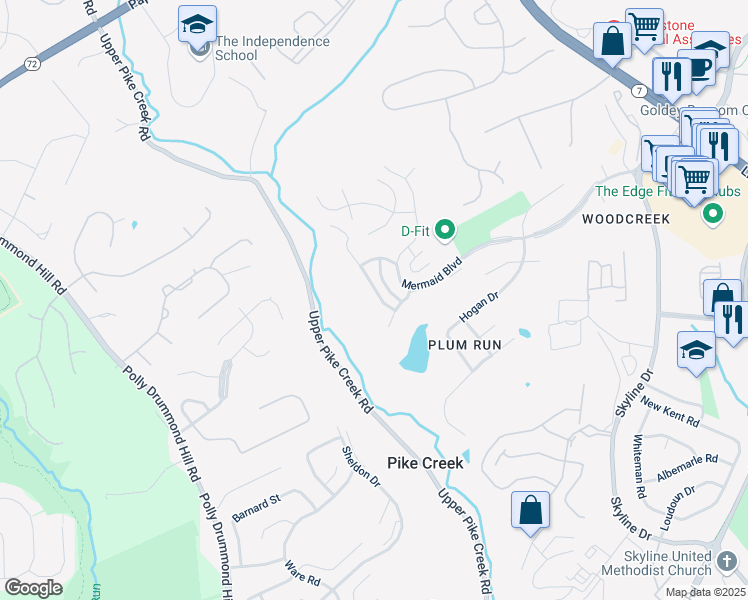 map of restaurants, bars, coffee shops, grocery stores, and more near 4920 South Tupelo Turn in Wilmington
