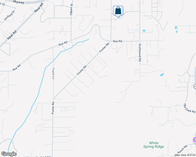 map of restaurants, bars, coffee shops, grocery stores, and more near 575 Rustic Lane in Paradise