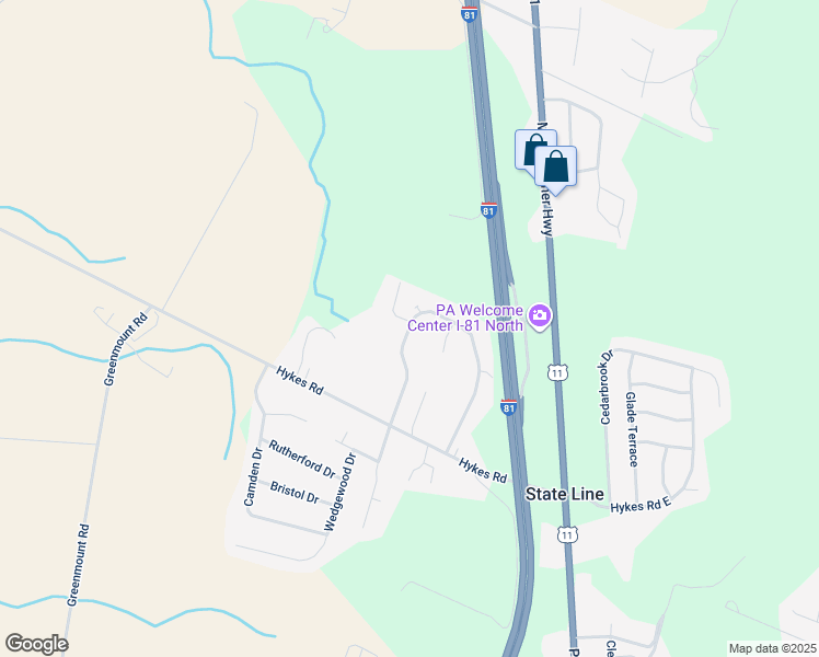 map of restaurants, bars, coffee shops, grocery stores, and more near 14883 Sherwood Drive in Greencastle
