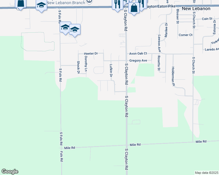 map of restaurants, bars, coffee shops, grocery stores, and more near 580 Cranwood Circle in New Lebanon