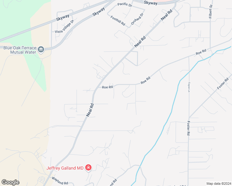 map of restaurants, bars, coffee shops, grocery stores, and more near 5216 Harmony Lane in Paradise
