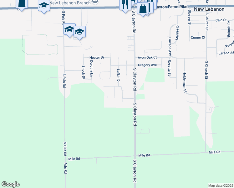 map of restaurants, bars, coffee shops, grocery stores, and more near 580 Cranwood Circle in New Lebanon