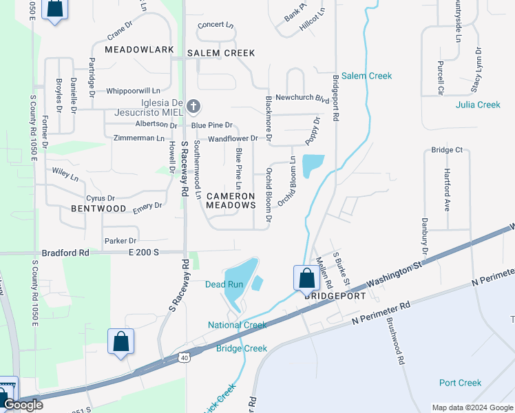 map of restaurants, bars, coffee shops, grocery stores, and more near 2025 Dutch Elm Drive in Indianapolis