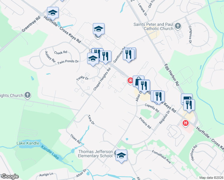 map of restaurants, bars, coffee shops, grocery stores, and more near 18 Devon Place in Washington Township