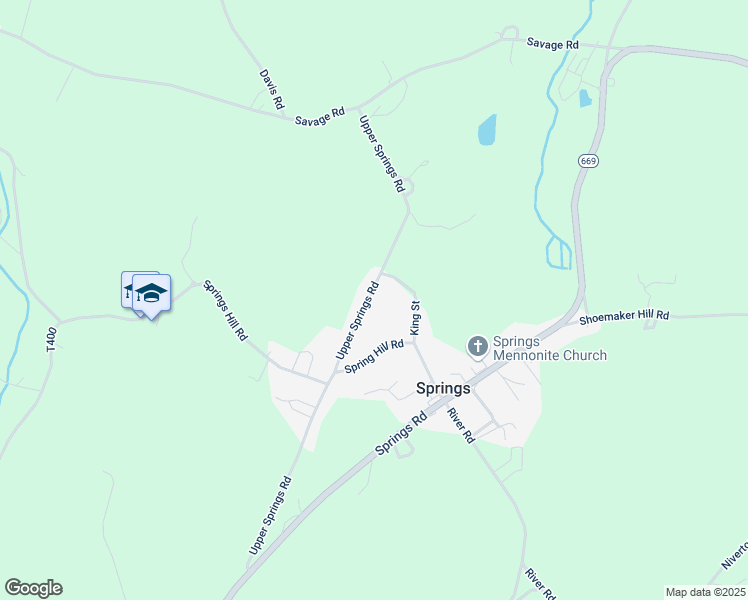 map of restaurants, bars, coffee shops, grocery stores, and more near 293 Upper Springs Road in Salisbury