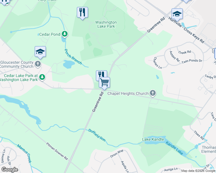 map of restaurants, bars, coffee shops, grocery stores, and more near 277 Chapel Heights Road in Washington Township