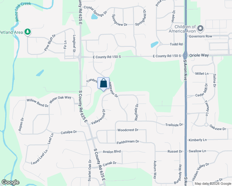 map of restaurants, bars, coffee shops, grocery stores, and more near 1771 Bridgewater Drive in Avon