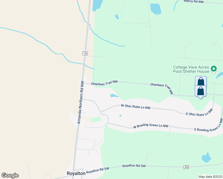 map of restaurants, bars, coffee shops, grocery stores, and more near 8501 Otterbein Trail in Lancaster