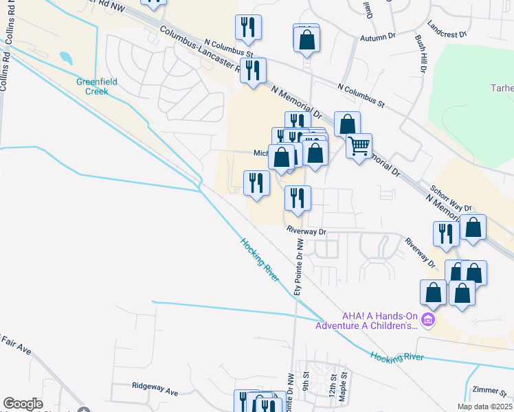 map of restaurants, bars, coffee shops, grocery stores, and more near in Lancaster