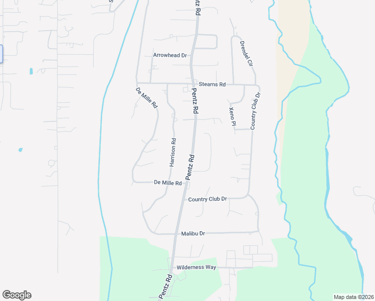 map of restaurants, bars, coffee shops, grocery stores, and more near 5399 Pentz Road in Paradise
