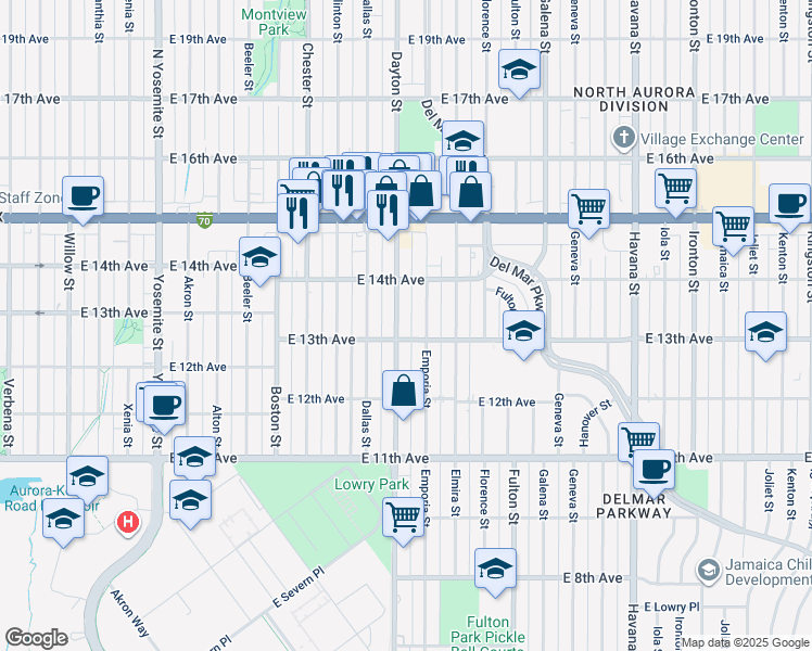 map of restaurants, bars, coffee shops, grocery stores, and more near in 