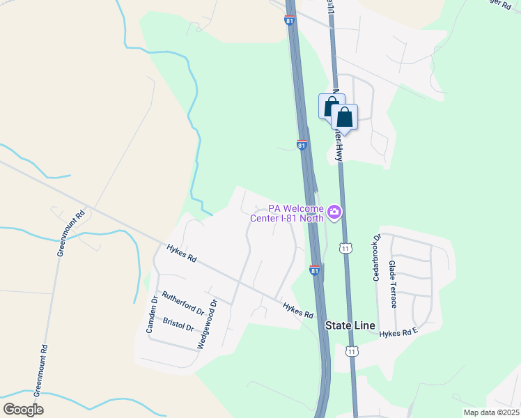 map of restaurants, bars, coffee shops, grocery stores, and more near 14752 Sherwood Drive in Greencastle