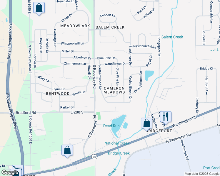 map of restaurants, bars, coffee shops, grocery stores, and more near 2006 Angel Tear Court in Indianapolis