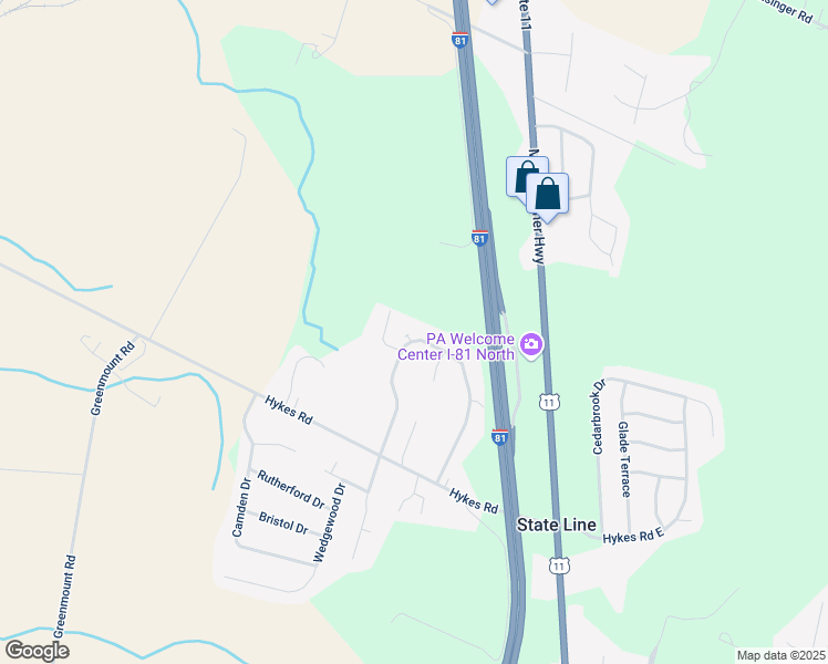 map of restaurants, bars, coffee shops, grocery stores, and more near 14752 Sherwood Drive in Greencastle