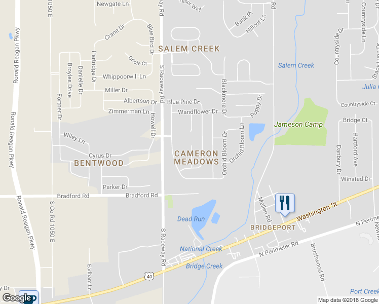 map of restaurants, bars, coffee shops, grocery stores, and more near 2027 Southernwood Lane in Indianapolis