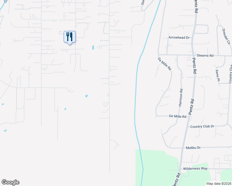 map of restaurants, bars, coffee shops, grocery stores, and more near 5208 Edgewood Lane in Paradise