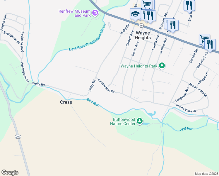map of restaurants, bars, coffee shops, grocery stores, and more near 437 Barnett Avenue in Waynesboro